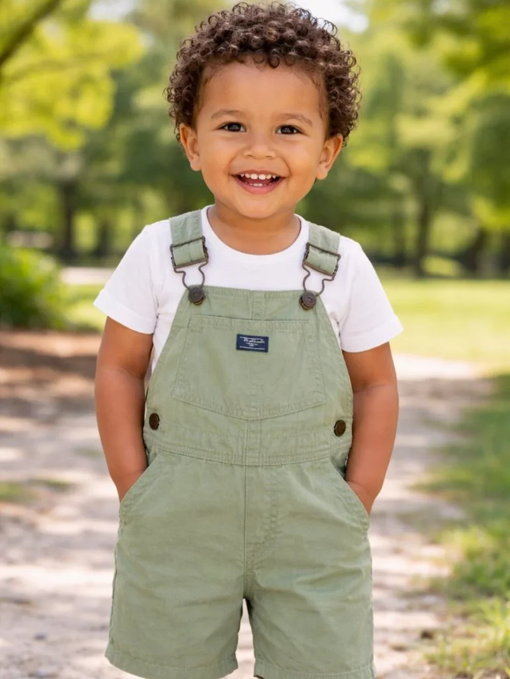 NWT OshKosh B'Gosh Baby Boy Shortalls Size 2T Green Toddler Outfit Summer - Picture 2 of 5